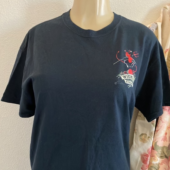 T-shirt Gildan Wicked Cycles Black with She devil Design - Picture 2 of 11